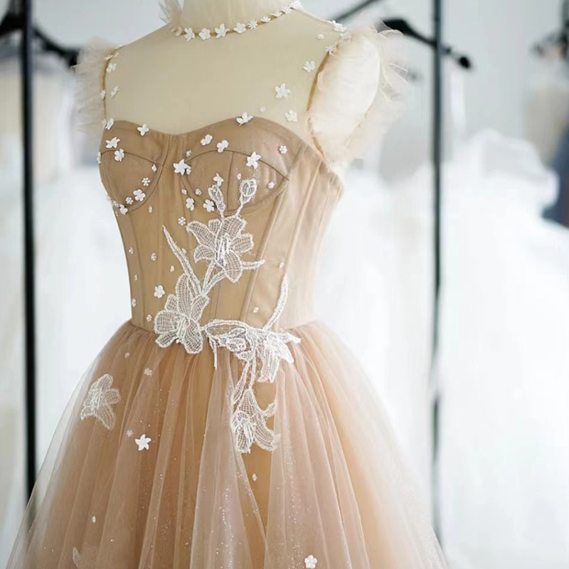 晚礼服裙女高级感高端轻奢小众生日婚纱成人在逃公主法式毕业主持