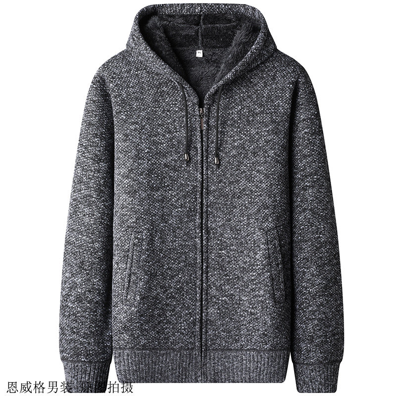 新款加绒加厚大码潮流连帽外套