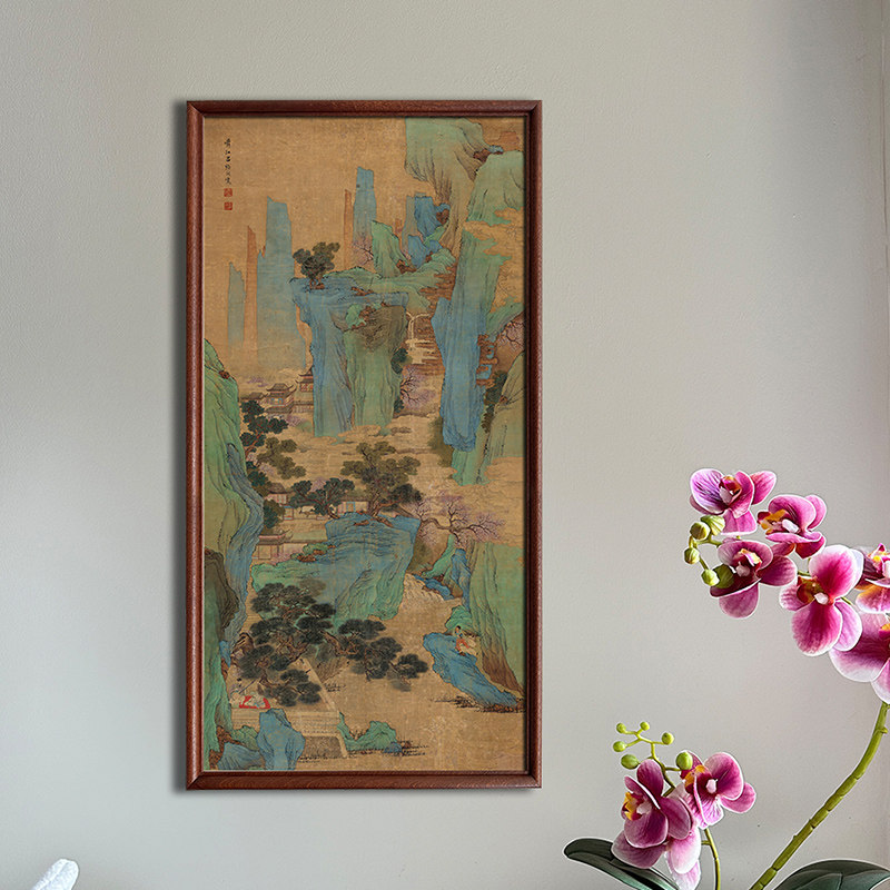 桔子格调吕焕成春山听阮图中式古画法式中国风挂画书房玄关装饰画