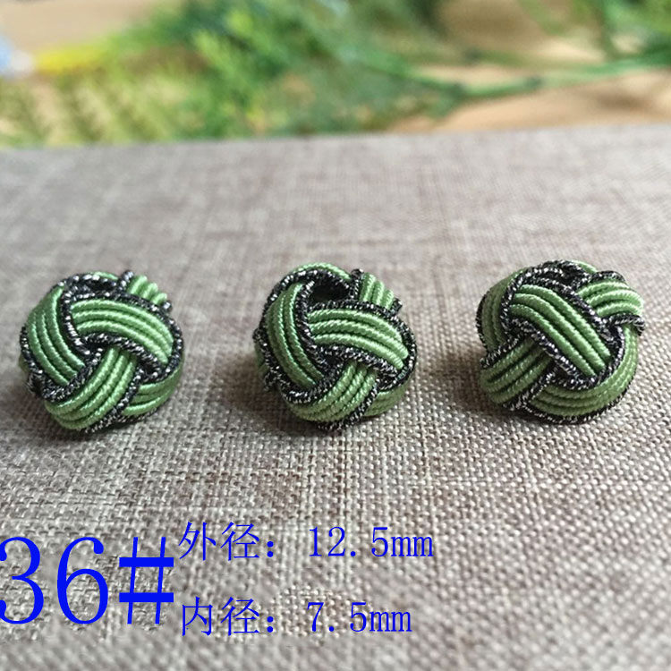 绕线扣菠萝结中国结纽扣线五层加金银线红线绳项链手链流苏帽圆结