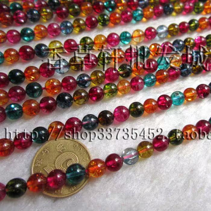 6mm七彩水晶圆珠散珠手工diy饰品配珠项链手链耳环串珠0831
