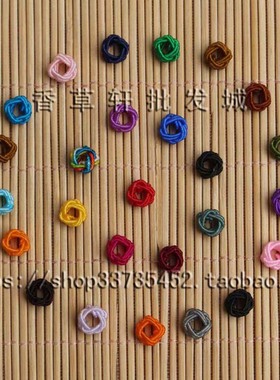 DIY饰品配件 6-6.5MM纯手工 结艺绣球 菠萝结 线球 菠萝扣 52222