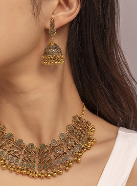 跨境欧美复古夸张个性耳环民族风波西米亚气质项链耳环女个性配饰