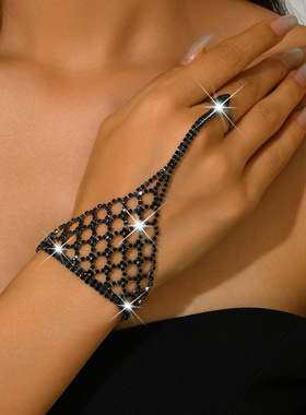 时尚饰品精致晚会晚宴首饰连指手链欧美跨境风格轻奢时尚小众饰品