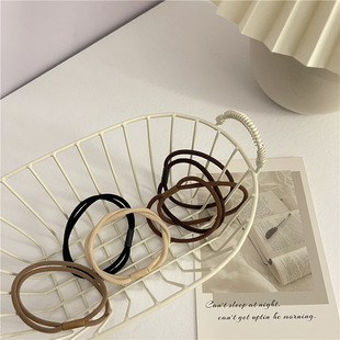 韩国纯色奶咖系头绳女橡皮筋高弹力耐用发绳简约新款 发圈百搭头饰