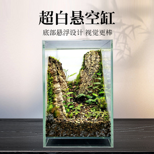 超白悬浮缸微景观生态缸苔藓缸草缸桌面创意缸小型鱼缸悬空缸龟缸