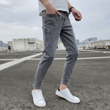 2023年新款牛仔裤男韩版修身四季小脚弹力休闲九分裤K3033P40，男装牛仔裤，星座1507