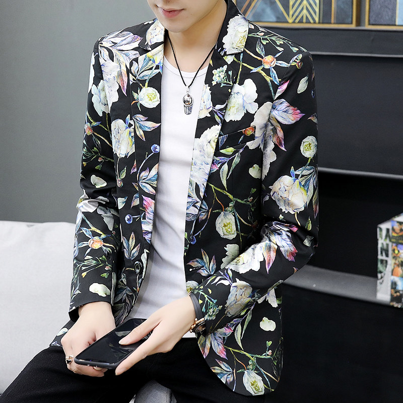 2023新款男式西服休闲韩版青年修身花色西服外套9913-9915p98图片