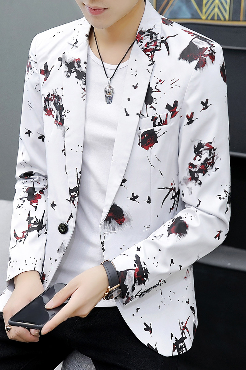 2023春秋新款男式西服休闲韩版青年修身花色西服外套9911-9912p85,男装西服,星座1507