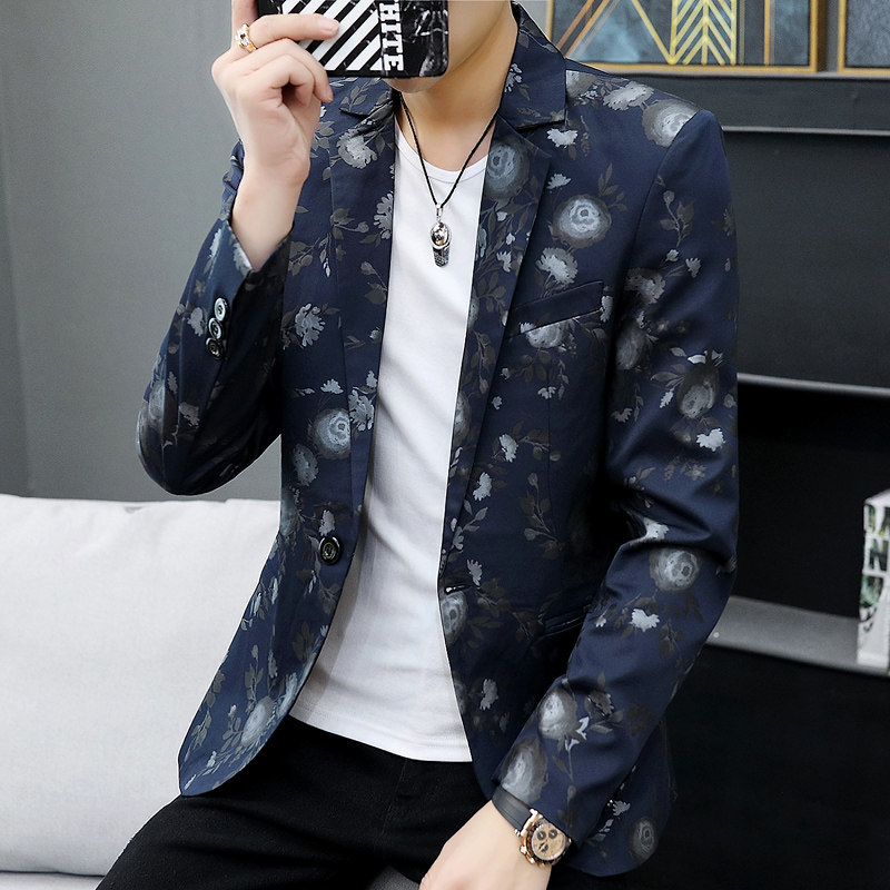 2023新款男式西服休闲韩版青年修身花色西服外套9913-9915p98,男装西服,星座1507