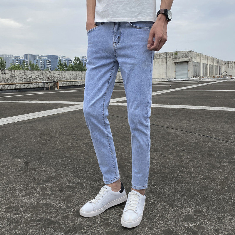 2023年新款牛仔裤男韩版修身四季小脚弹力休闲九分裤K3033P40,男装牛仔裤,星座1507