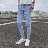 2023年新款牛仔裤男韩版修身四季小脚弹力休闲九分裤K3033P40，男装牛仔裤，星座1507