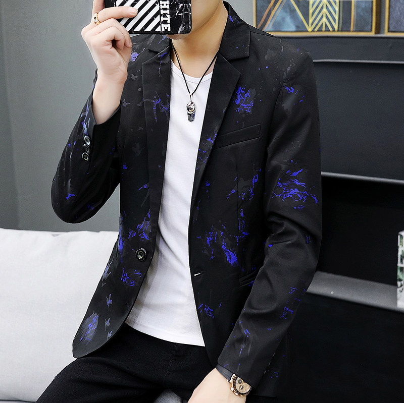 2023春秋上新男式西装休闲韩版青年修身花色西装外套9911-9912p85,男装西服,星座1507