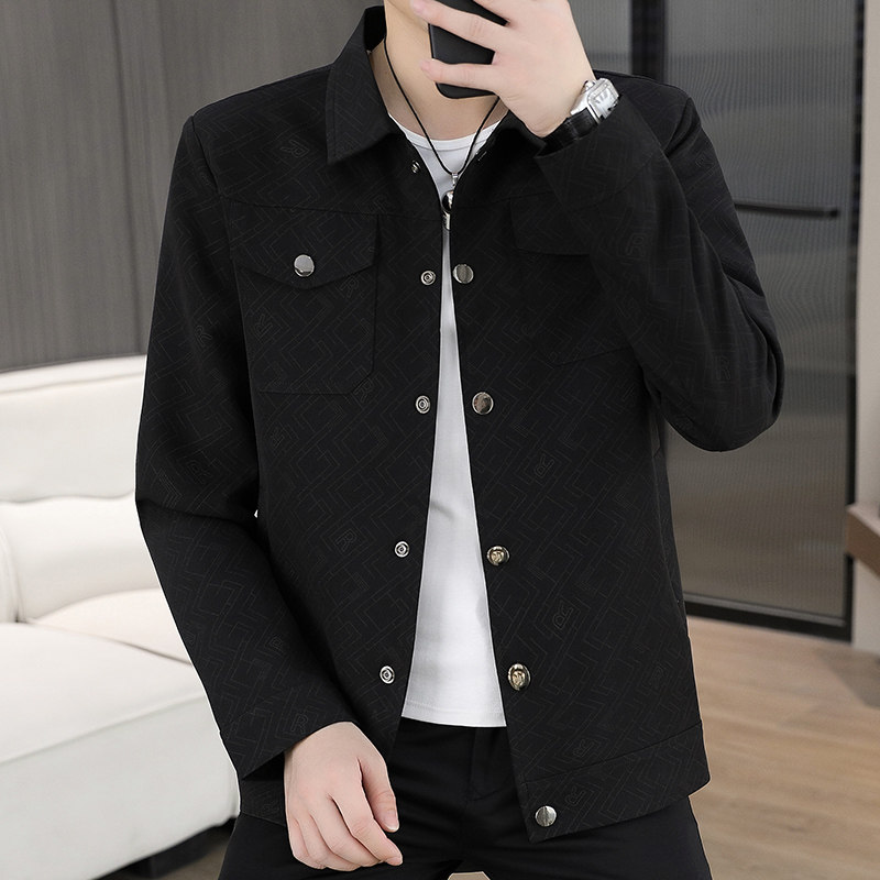 春季主推新款翻领夹克男士时尚休闲青年外套潮JK323p90,男装夹克,星座1507