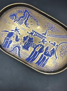 铜茶盘中式茶几古典怀旧托盘