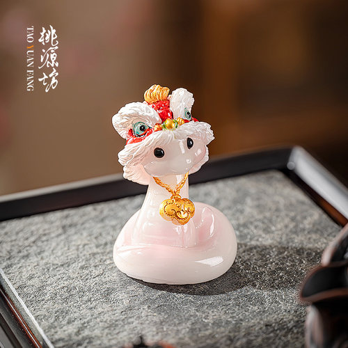 白蛇茶宠小摆件精品可养变色茶玩