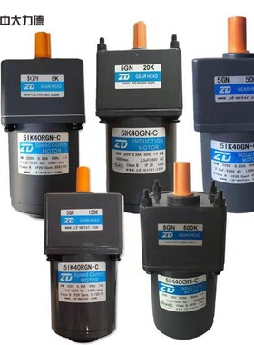 中大40W微型交流调速齿轮减速电机马达5IK40RGN-C 5GN3K-5GN300K