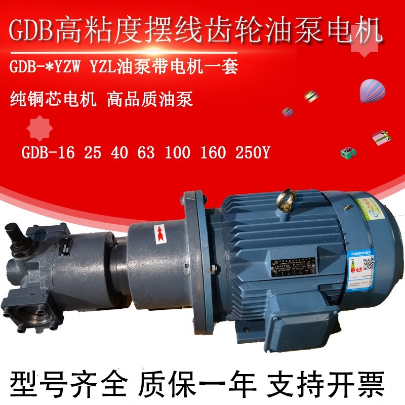 GDB-63YZW/40YZW/100YZW/160YZW高粘度摆线齿轮油泵电机GDB-200Y