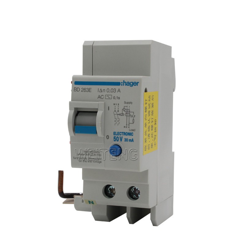 9年老店 HAGER海格 BD263E漏电保护器剩余 余电流模块附件2P双极3