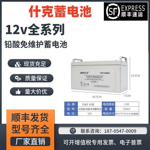 SNKE什克蓄电池12V20A38A65A100A120AH150AH200AH250AH太阳能光伏