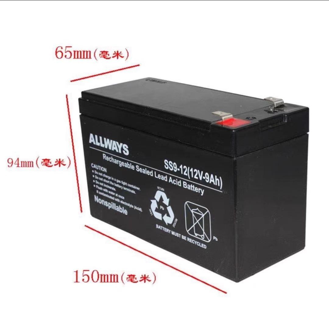 ALLWAYS蓄电池SS9-12直流屏12V9AH铅酸免维护UPS电源EPS安防储能