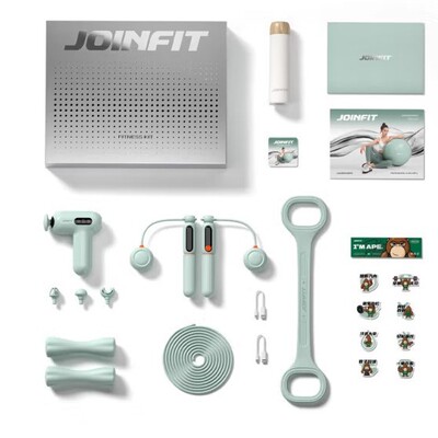 JOINFIT轻运动瑜伽运动礼盒套装跳绳拉力器筋膜枪哑铃家用健身