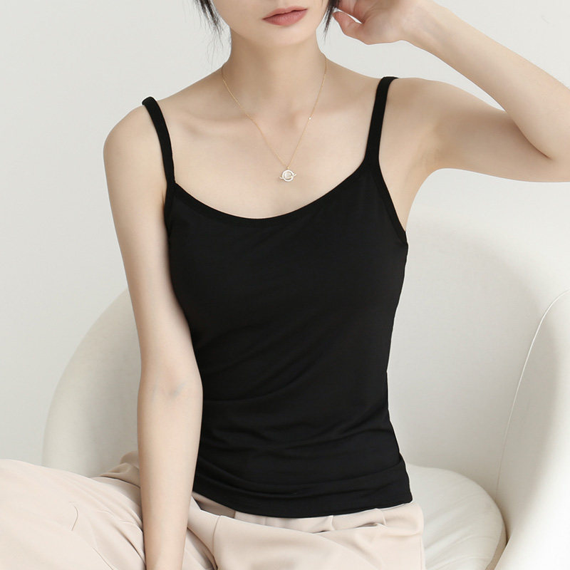 莫代尔棉吊带背心女内搭外穿打底大码美背上衣显瘦遮副乳百搭女士