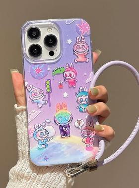 ins白色闪粉壳竹间蝴蝶适用苹果16PM可爱壳iphone17PRO保护套