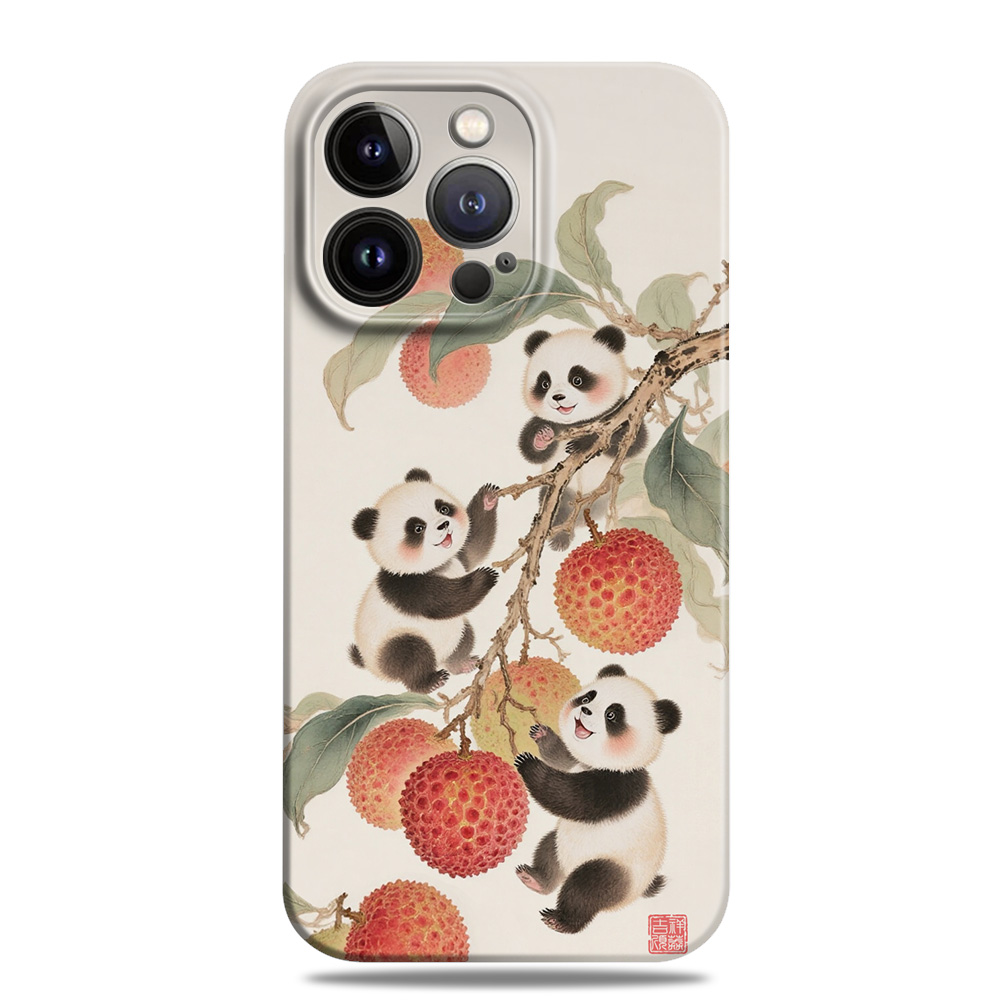 熊猫荔枝新中式艺术手机壳全包