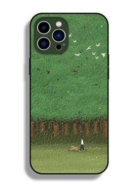 闲暇时光绿色文艺适用于iphone17promax手机壳苹果16小米15华为mate70小羊皮P80治愈系oppo荣耀400一加vivo潮