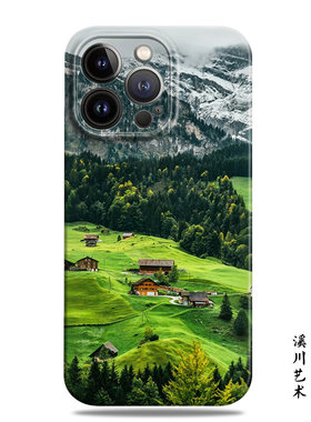 森林小屋雪山自然风景治愈手机壳