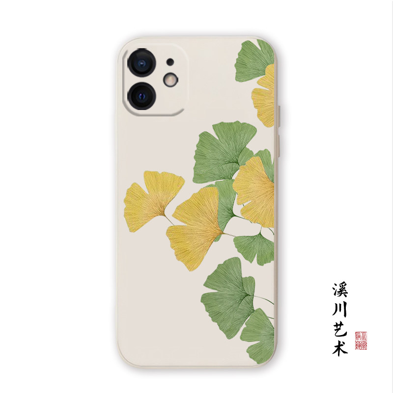 原创设计银杏叶复古中国风手机壳