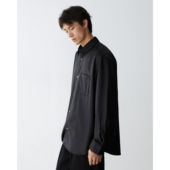 抗皱丝滑柔光可机洗超细美利奴羊毛衬衫 男kurokawa黑川