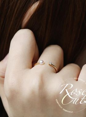 天然淡水珍珠14K黄金珍珠莫桑石