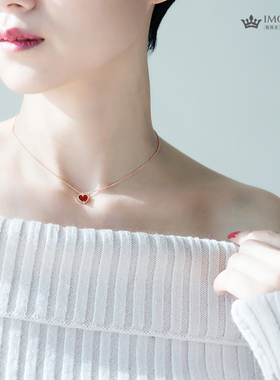 新年锁骨链纯银小红心纯银锁骨链