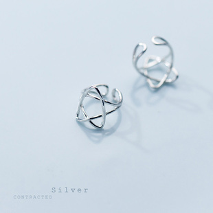 纯银耳夹女森系文艺耳廓夹镂空小星星耳夹五角星耳骨夹个性小清新