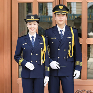 酒店工作服长袖形象岗保安男迎宾接待咨客行李门童制服春秋套装