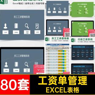 薪酬管理系统EXCEL表格模板部门可工资条生成系统编辑核算动生成