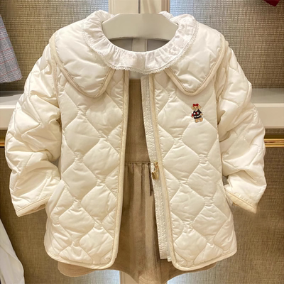 女童装夹棉外套保暖棉服棉衣验