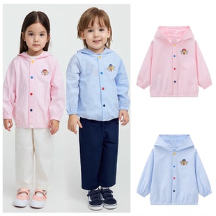 薄外套验货品质 纯棉男女童条纹长袖 25春秋夏新款 围尼小熊宝宝童装