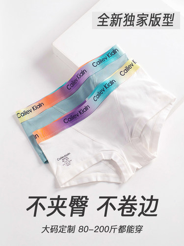 运动中性风透气大码内裤棉款