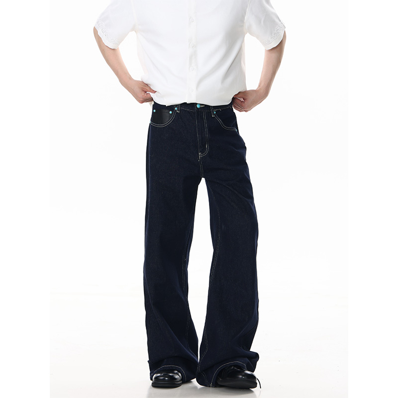 NECOYEP美式复古高街直筒牛仔裤男女痞帅高级感宽松休闲百搭长裤