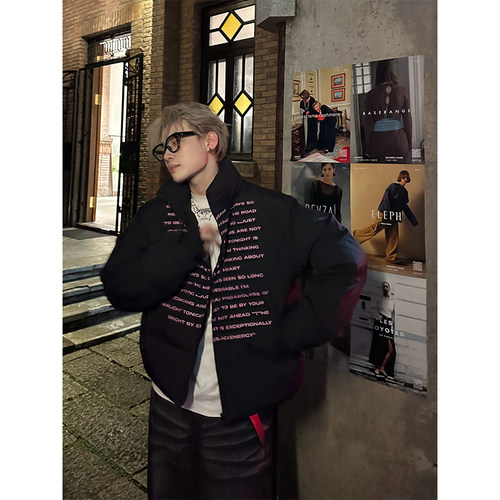 NECOYEP2023美式复古字母棉服