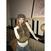 慵懒风毛绒无袖 NECOYEP 美式 马甲女秋冬休闲百搭潮流叠穿外套