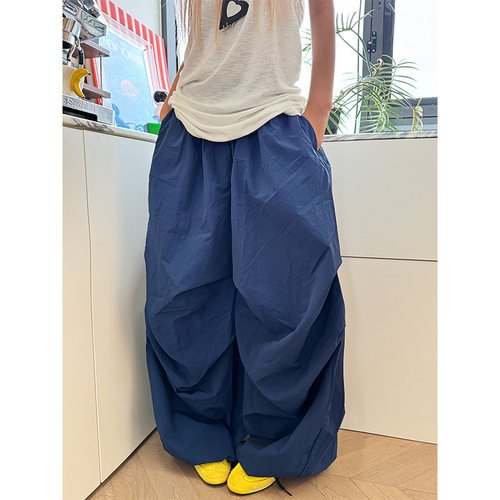 NECOYEP美式复古慵懒松弛感阔腿休闲裤男女宽松休闲简约拖地长裤