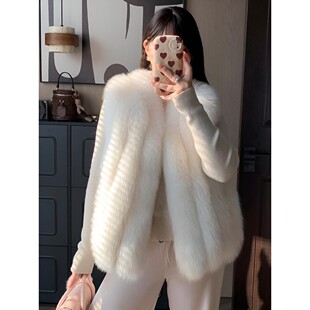江誉济州雪境整皮狐狸毛女士皮草马甲短款2026新款小个子真毛外套