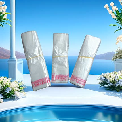 白色连环版塑料购物袋加厚透明袋子商用打包白色透明一次性购物袋