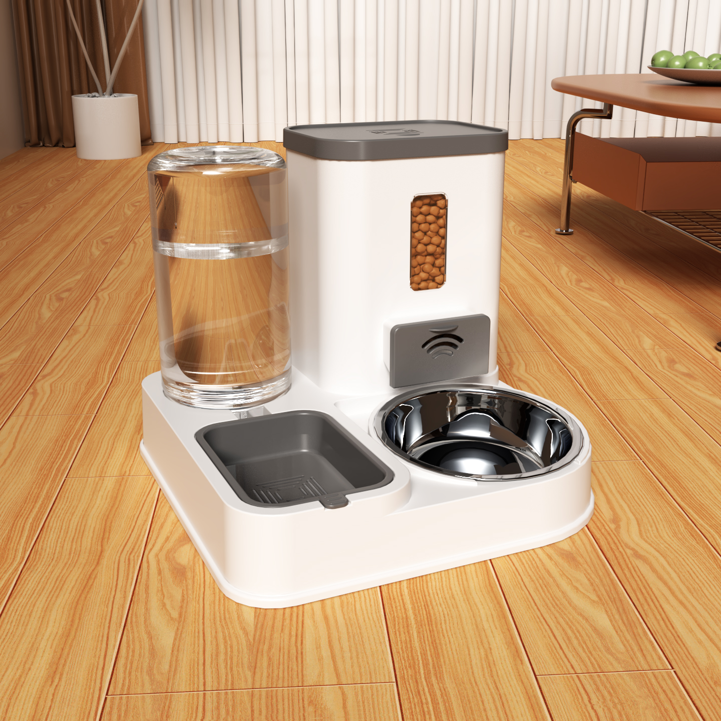 猫咪饮水机自动喂食器猫碗猫盆食盆狗食盆狗碗喝水一体器幼猫粮碗