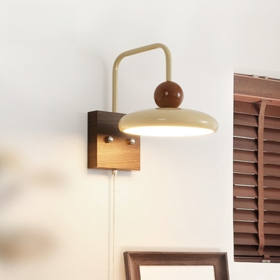 奶油中古风壁灯卧室带拉链床头灯