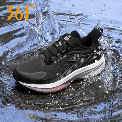 361雨屏8.0跑步鞋女鞋新款防泼水运动鞋雨天通勤黑色鞋子减震跑鞋